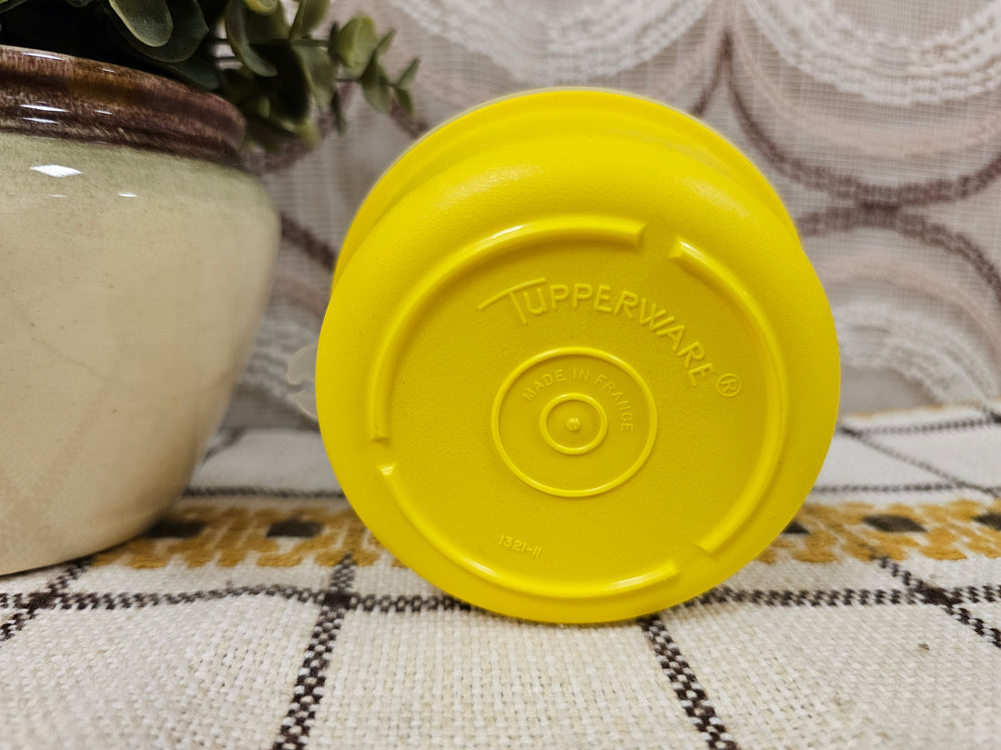 Tupperware bakje rond geel 9,5 cm