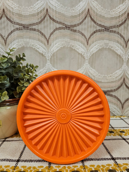 Tupperware voorraadbus oranje met sterdeksel – Ø 15,5 cm x 19