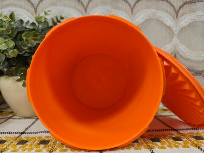 Tupperware voorraadbus oranje met sterdeksel – Ø 15,5 cm x 19