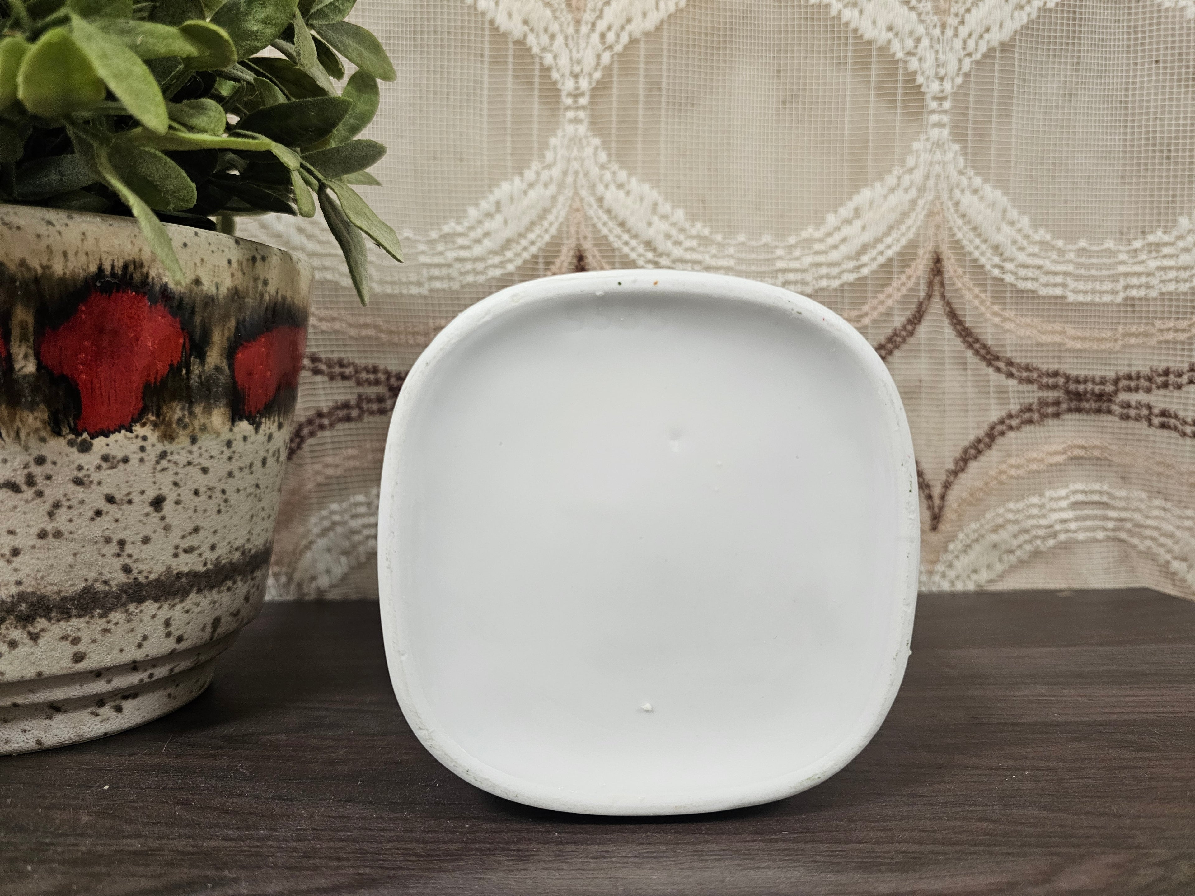 Vintage keramieken pot met houten deksel  jaren ’70 keukenpot (15 cm)