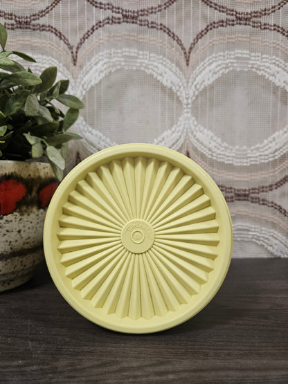 Tupperware trommel geel sterdeksel 17,5 x 14,5 cm