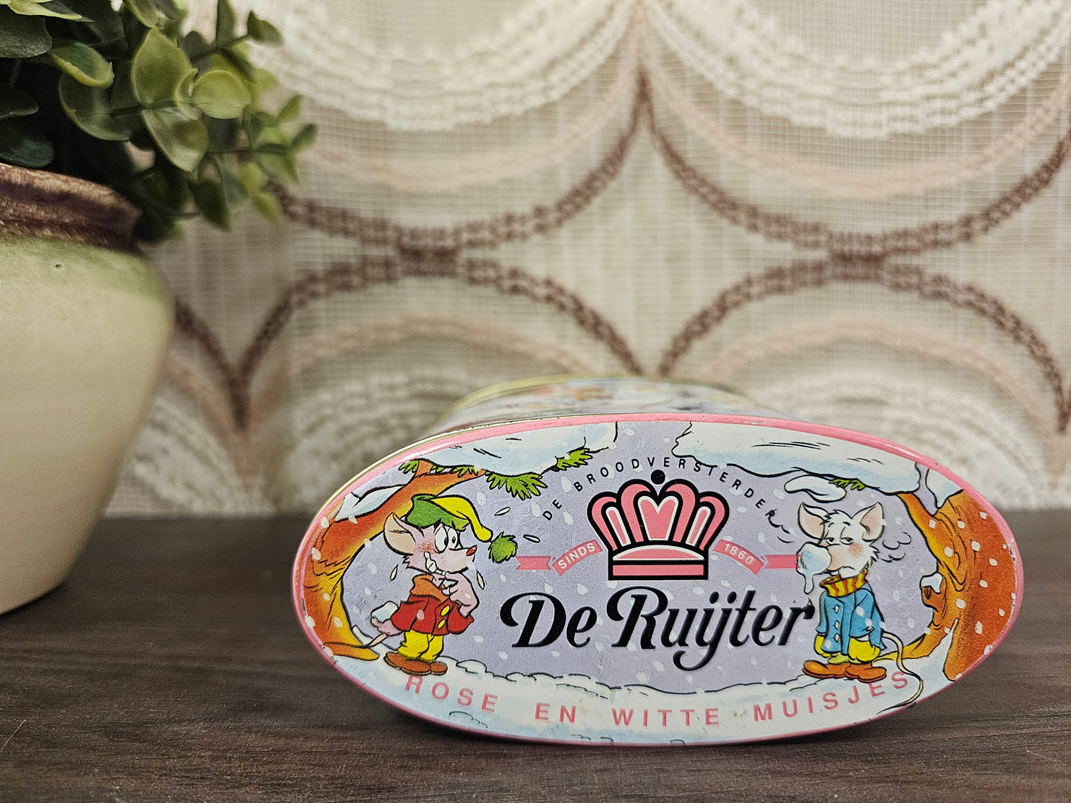 De Ruijter blik roze en witte muisjes ovaal