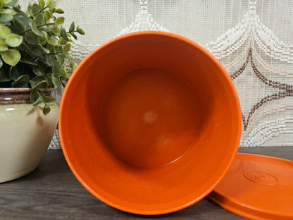 Tupperware bakje met deksel roestbruin 10,5 x 13,5 cm