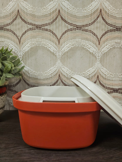 Tupperware oranje serveerwonder met vergiet