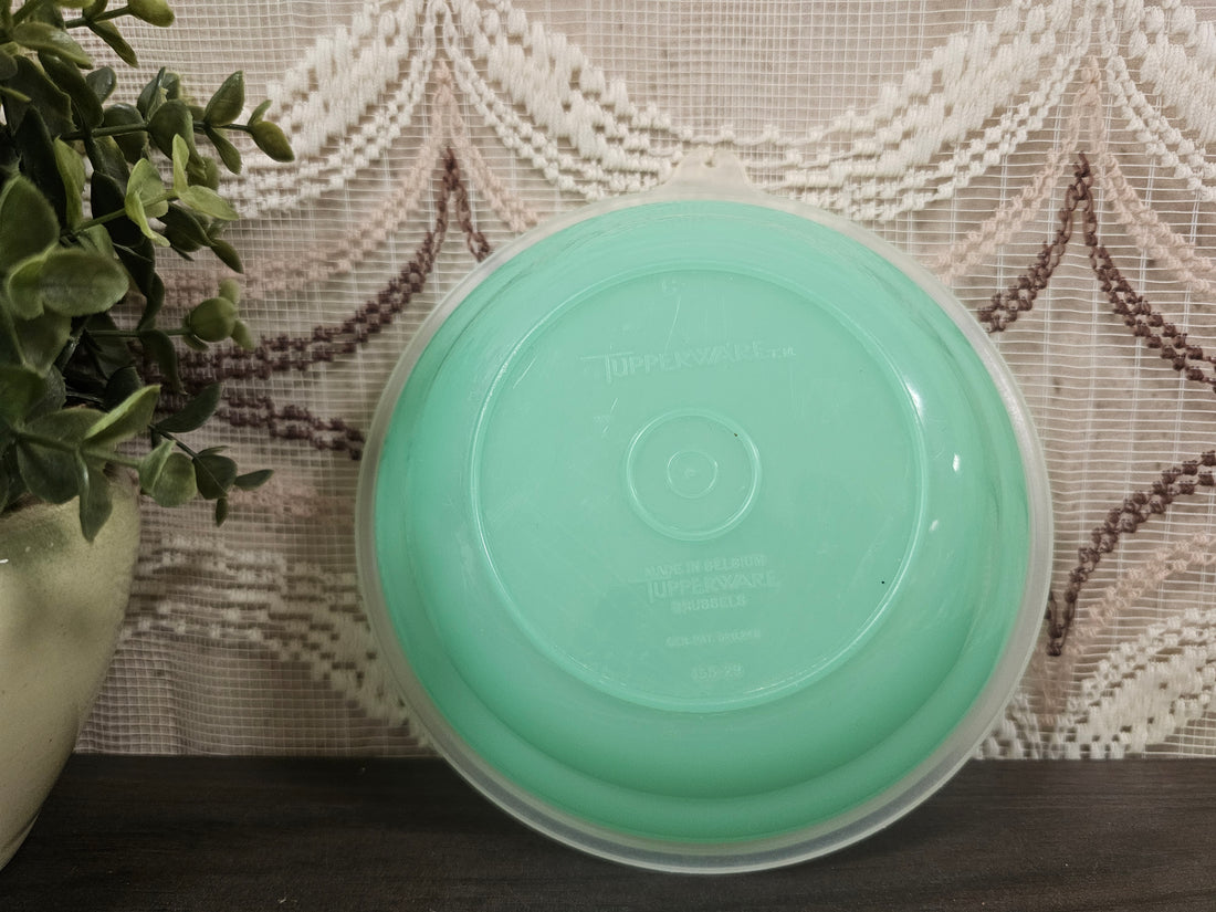 Tupperware pastel groen rond bakje met deksel