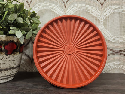 Tupperware koektrommel sterdeksel roestbruin