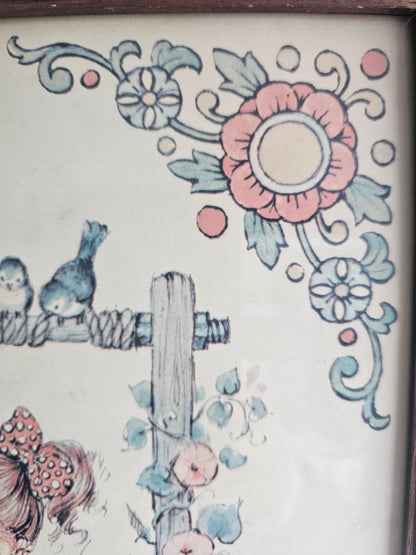 Sarah Kay ingelijste prent &quot;meisje bij dewaterput&quot;