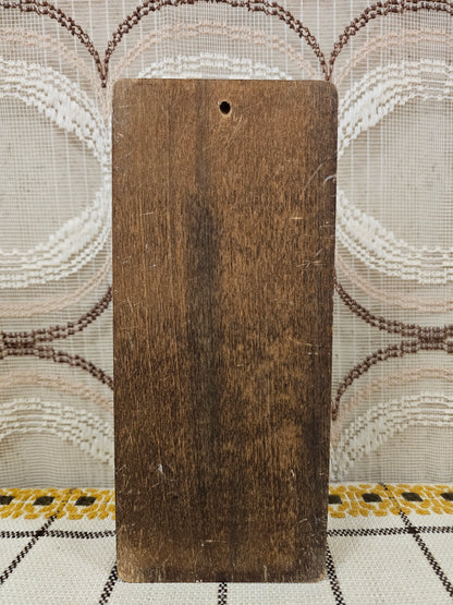 Vintage houten speculaasplank – molen en schip – 23,5 x 11 cm