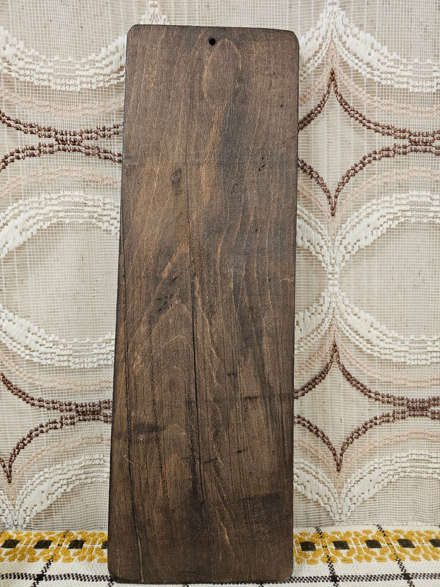 Grote speculaasplank vintage – hout 45,5 x 14,5 cm – figuur met hoed