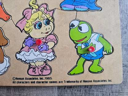 Mini Muppets vintage houten puzzel 1985 Henson speelgoed