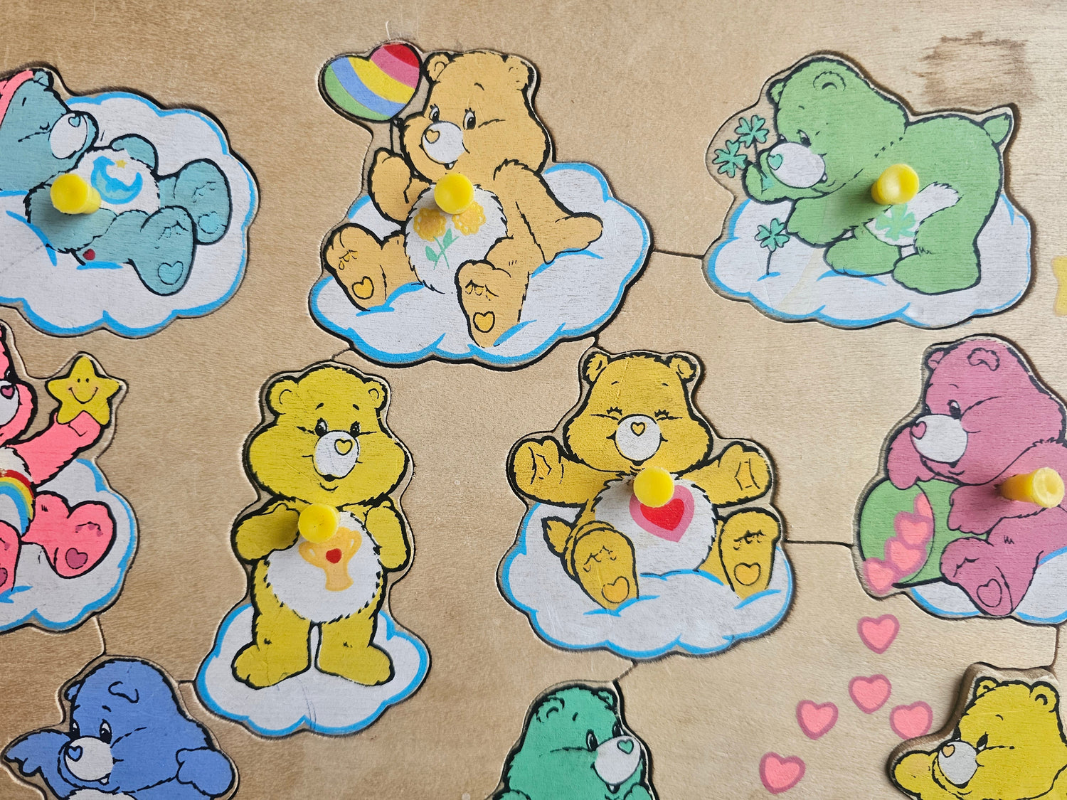 Troetelberen vintage houten puzzel 1985 Care Bears speelgoed