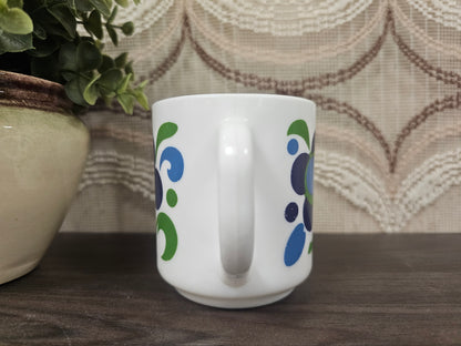 Arcopal France beker blauwe groene bloemen Knorr