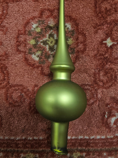 Vintage glazen kersboom piek matgroen