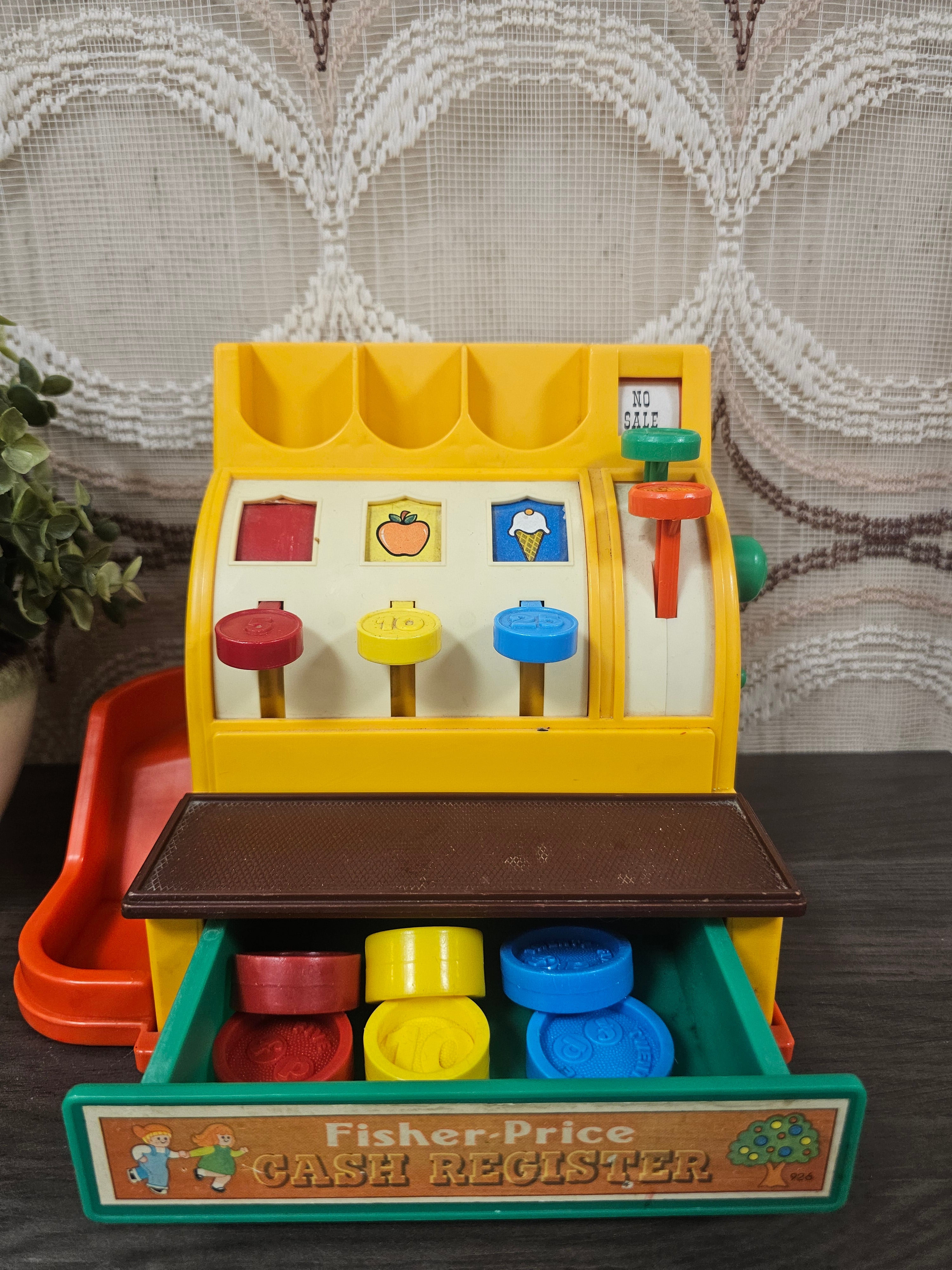 Fisher Price kassa – vintage cash register jaren ’70