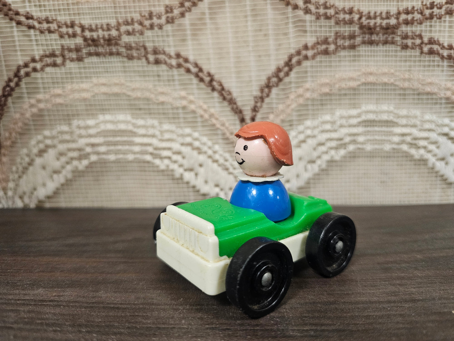 Fisher Price groene auto vintage poppetje jaren ’70