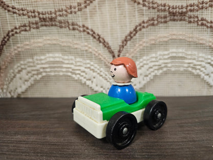 Fisher Price groene auto vintage poppetje jaren ’70