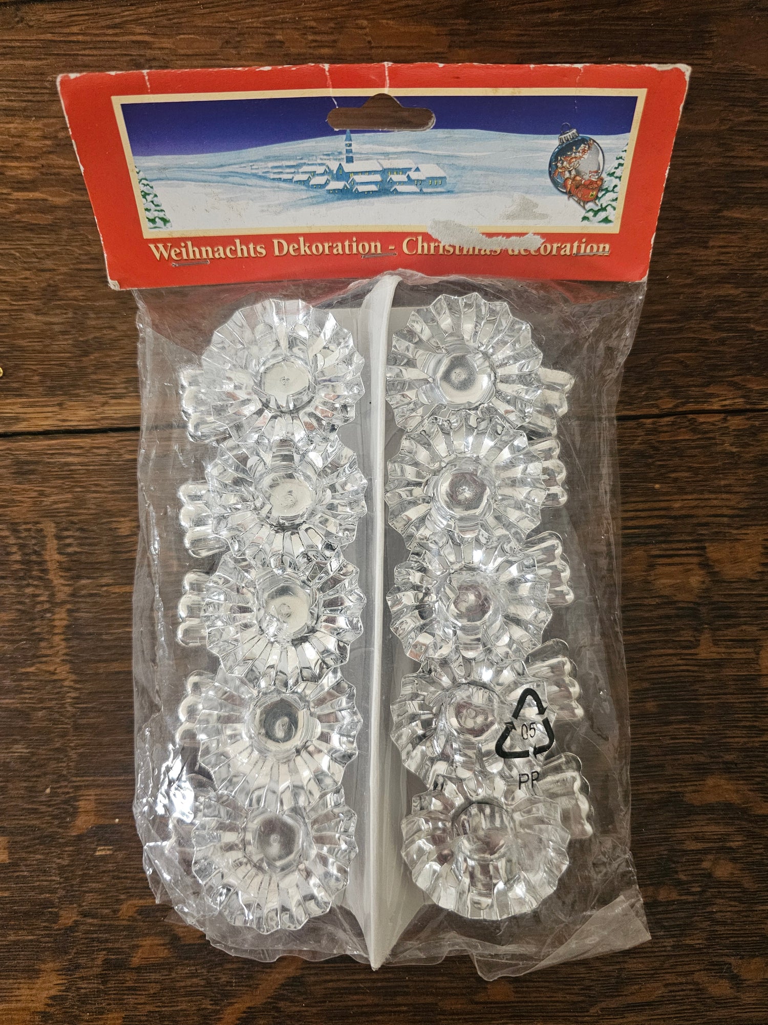 Kerstboom kaarsenhouders zilverkleur vintage set van 10