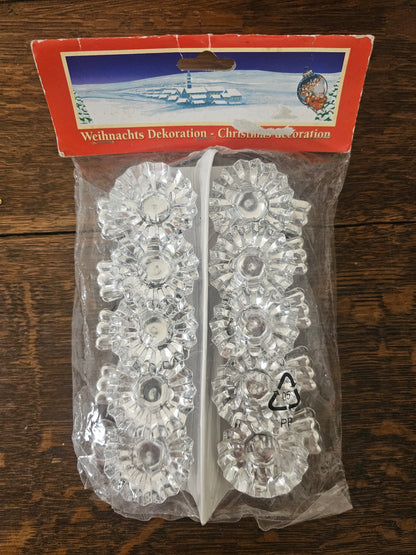 Kerstboom kaarsenhouders zilverkleur vintage set van 10