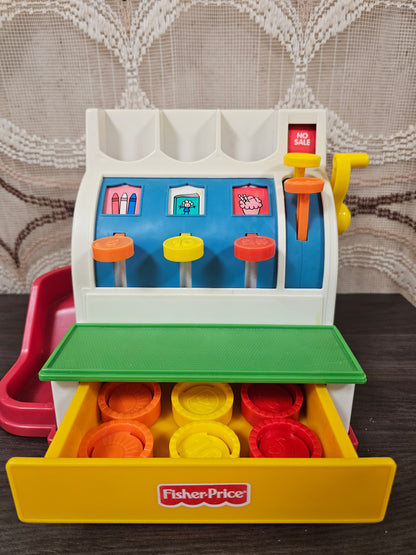 Fisher Price kassa compleet 6 gekleurde munten