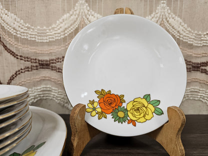 Kronestar Bavaria gebakset vintage bloemenprint, taartbord + 8 gebaksbordjes