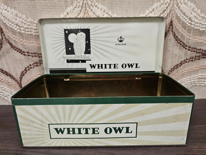 Vintage sigarenblik White Owl La Bolsa Kampen, jaren &