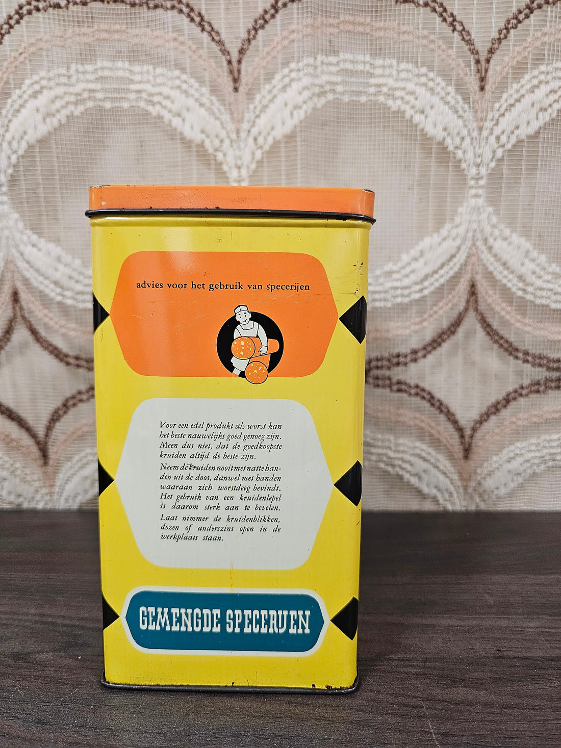 Vintage kruidenblik Van Olphen gemengde specerijen, Den Bosch
