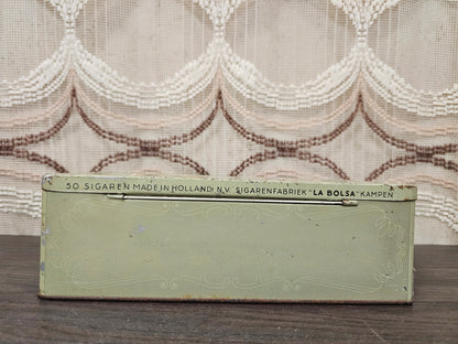 Vintage Uiltje sigarenblik Vooraan met rode opdruk 23,5 cm
