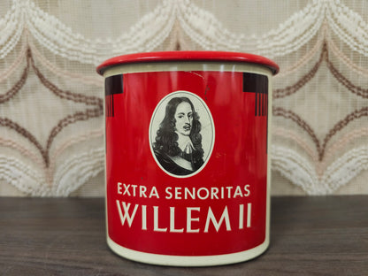 Willem II vintage sigarenblik rood met portret