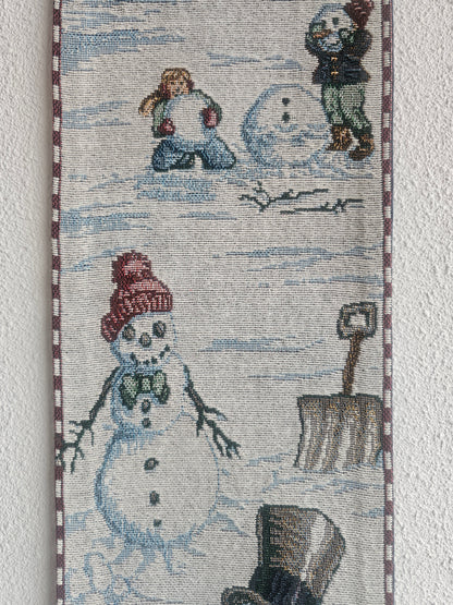 Vintage kerst wandhanger winters doek 149 × 27 cm