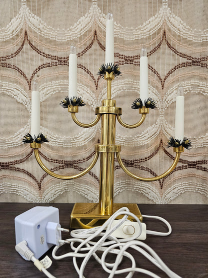 Konstsmide messing elektrische kandelaar vintage kerstverlichting