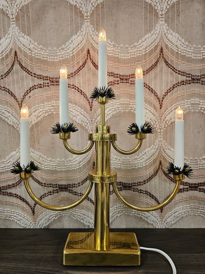 Konstsmide messing elektrische kandelaar vintage kerstverlichting