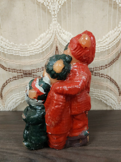 Vintage kerstkaars zingende beren