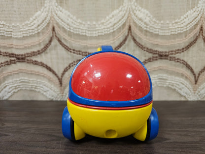 Vintage Ambi Toys takelwagen rood/blauw/geel met haak