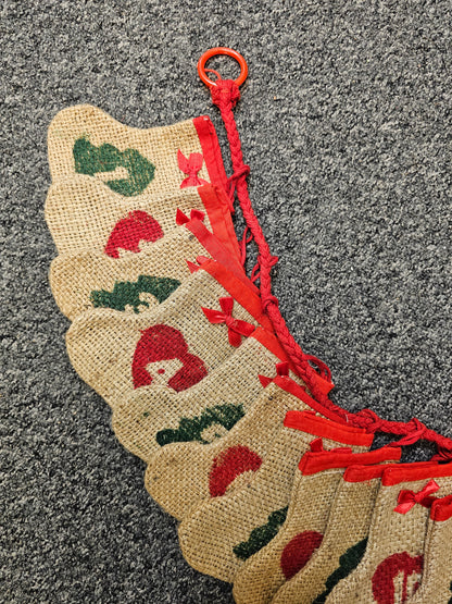 Vintage jute adventkalender met 24 zakjes