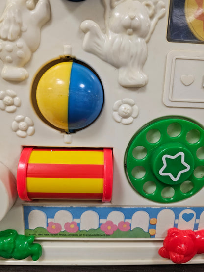 Vintage Fisher-Price activity center jaren 70 blauw