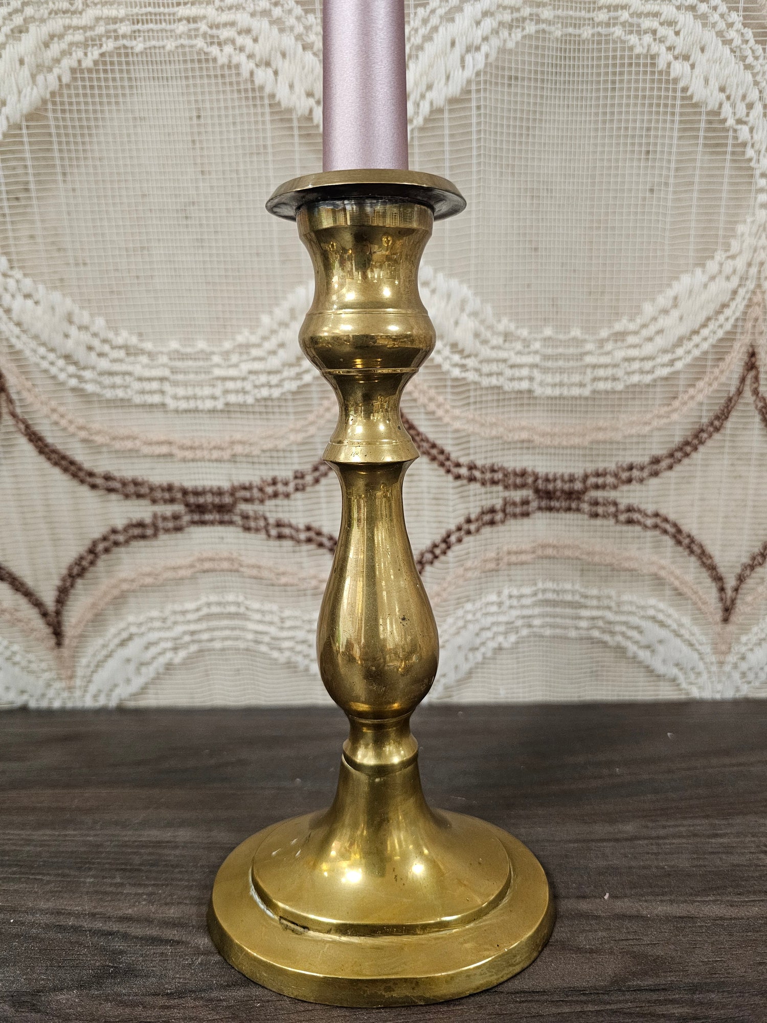 Messing kandelaar vintage ovalen voet