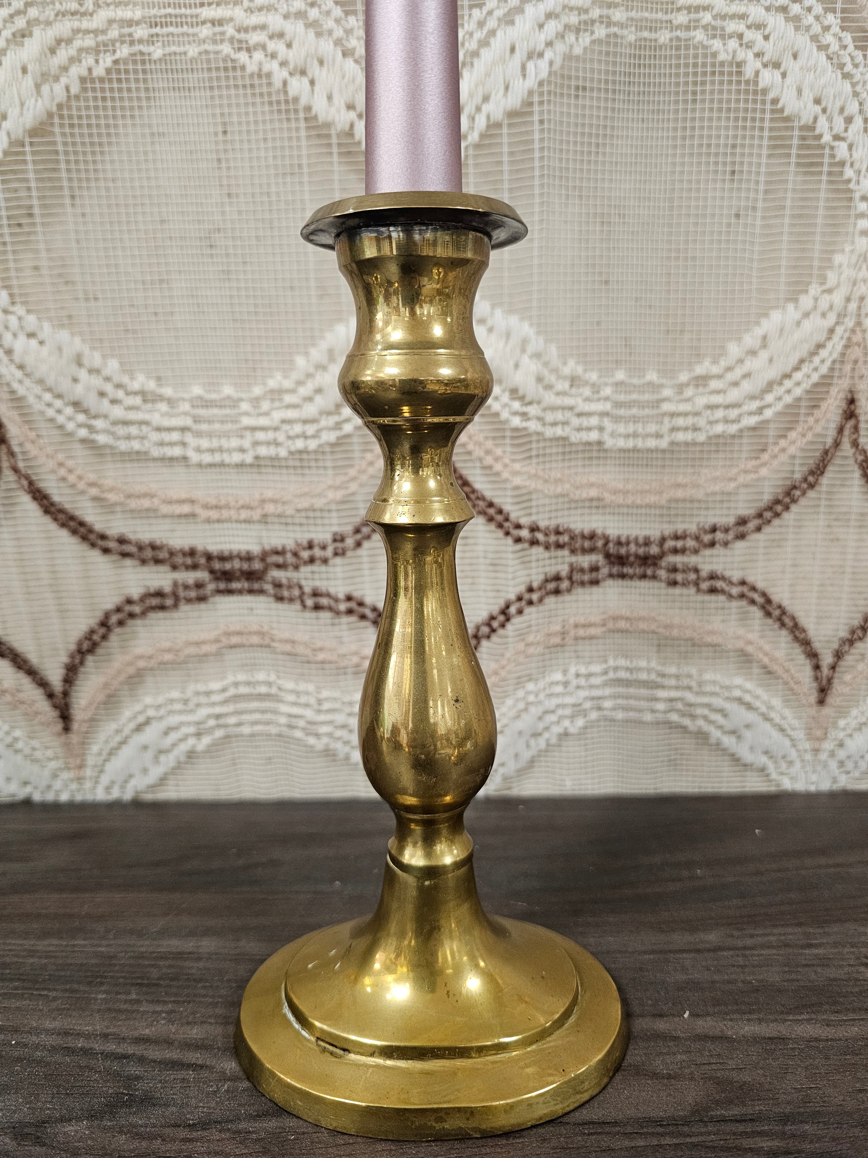 Messing kandelaar vintage ovalen voet