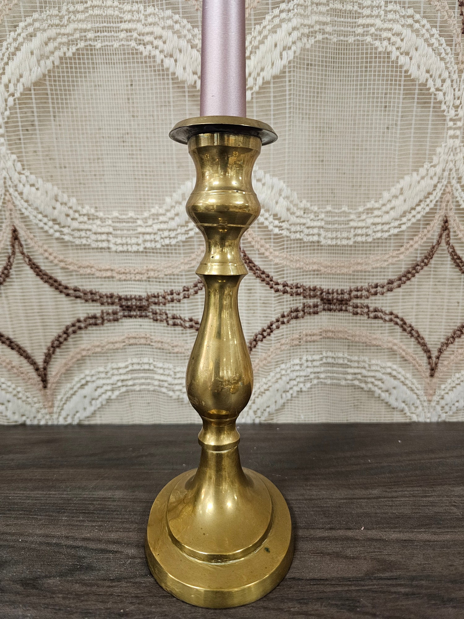 Messing kandelaar vintage ovalen voet