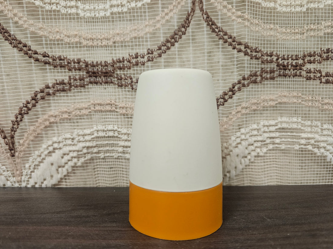 Vintage Tupperware eierdop oranje/wit jaren 70