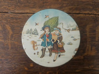 Onderzetters in blik winters tafereel (set van 6)
