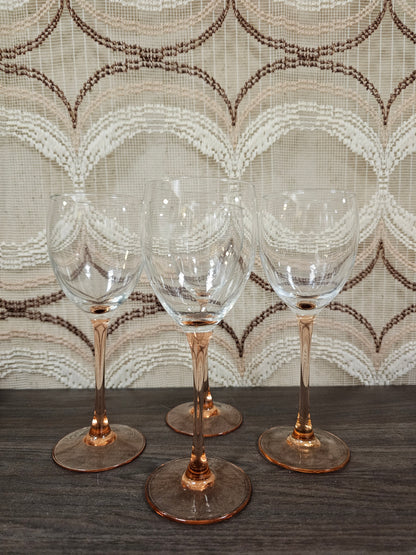 Set van 4 Luminarc France vintage wijnglazen zachtroze – 20 cm