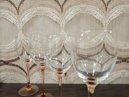 Set van 4 Luminarc France vintage wijnglazen zachtroze – 20 cm