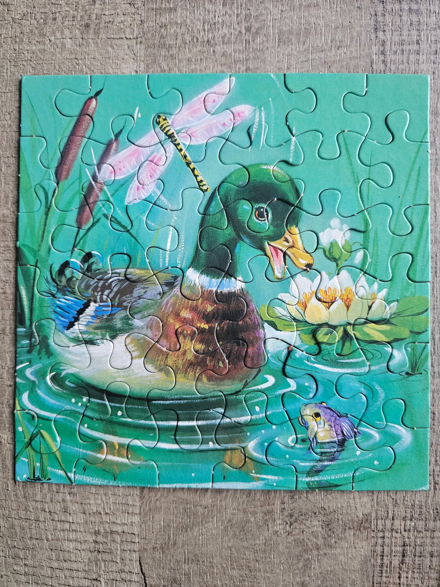 Vintage Hema puzzeldoos 3x36 stukjes