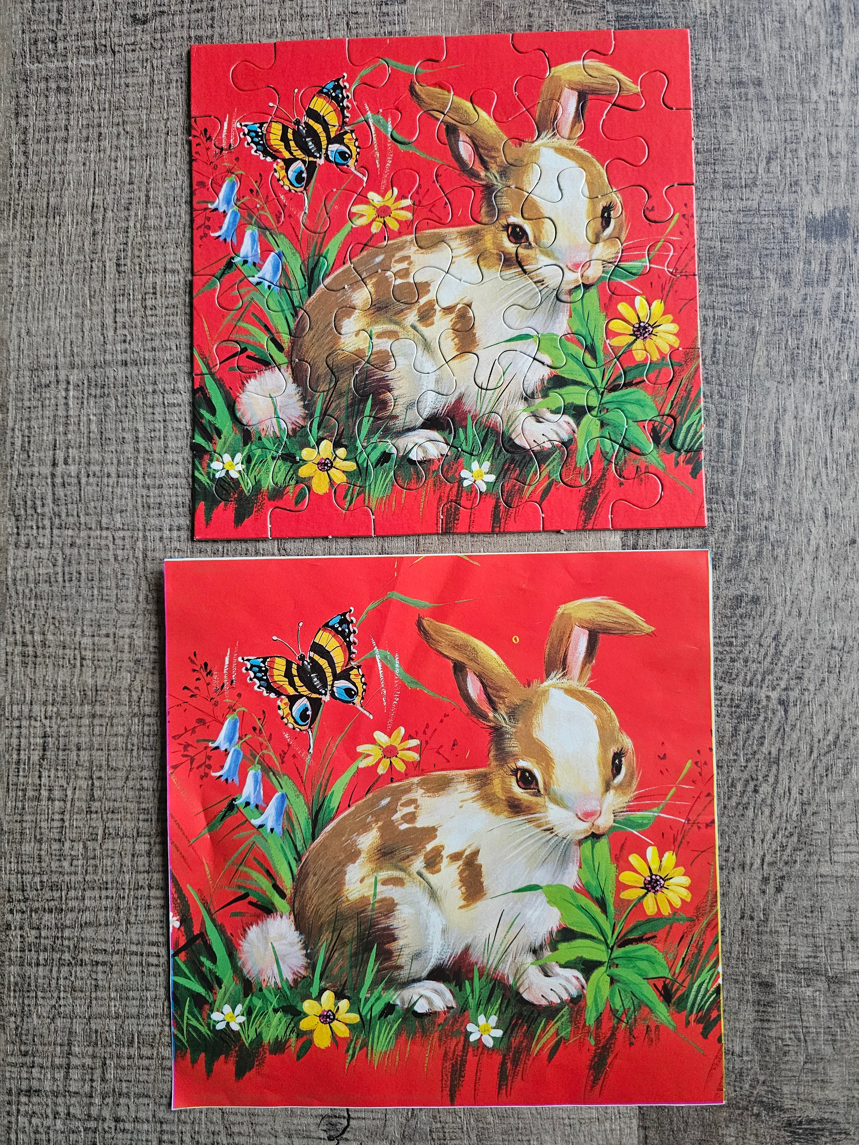 Vintage Hema puzzeldoos 3x36 stukjes