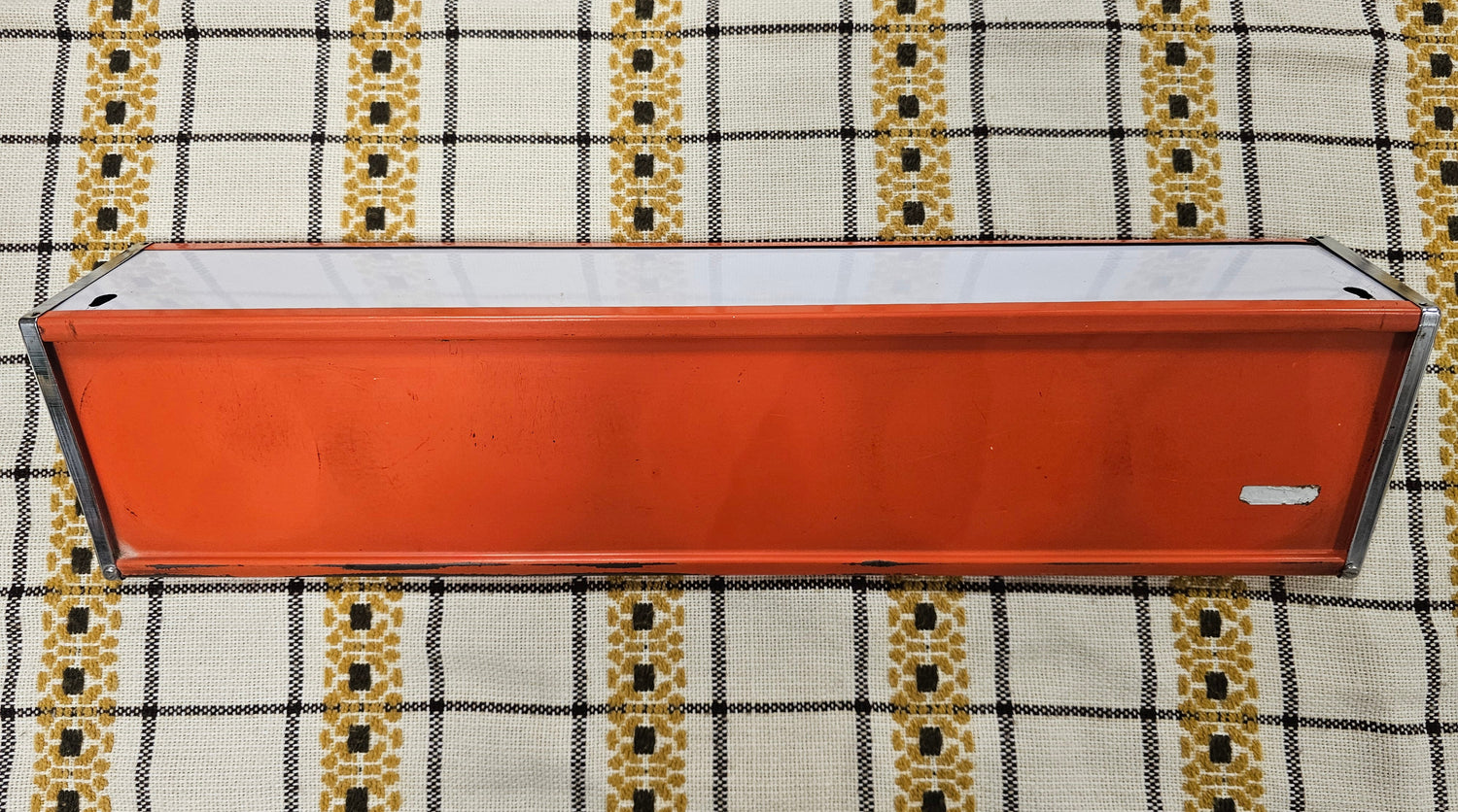 Brabantia planchet oranje metaal jaren 70 wandrek