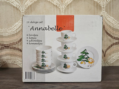 Vintage kinderservies Annabelle 16-delige set met hertje