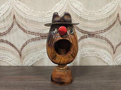 Vintage houten notenkraker mannetje met hoed