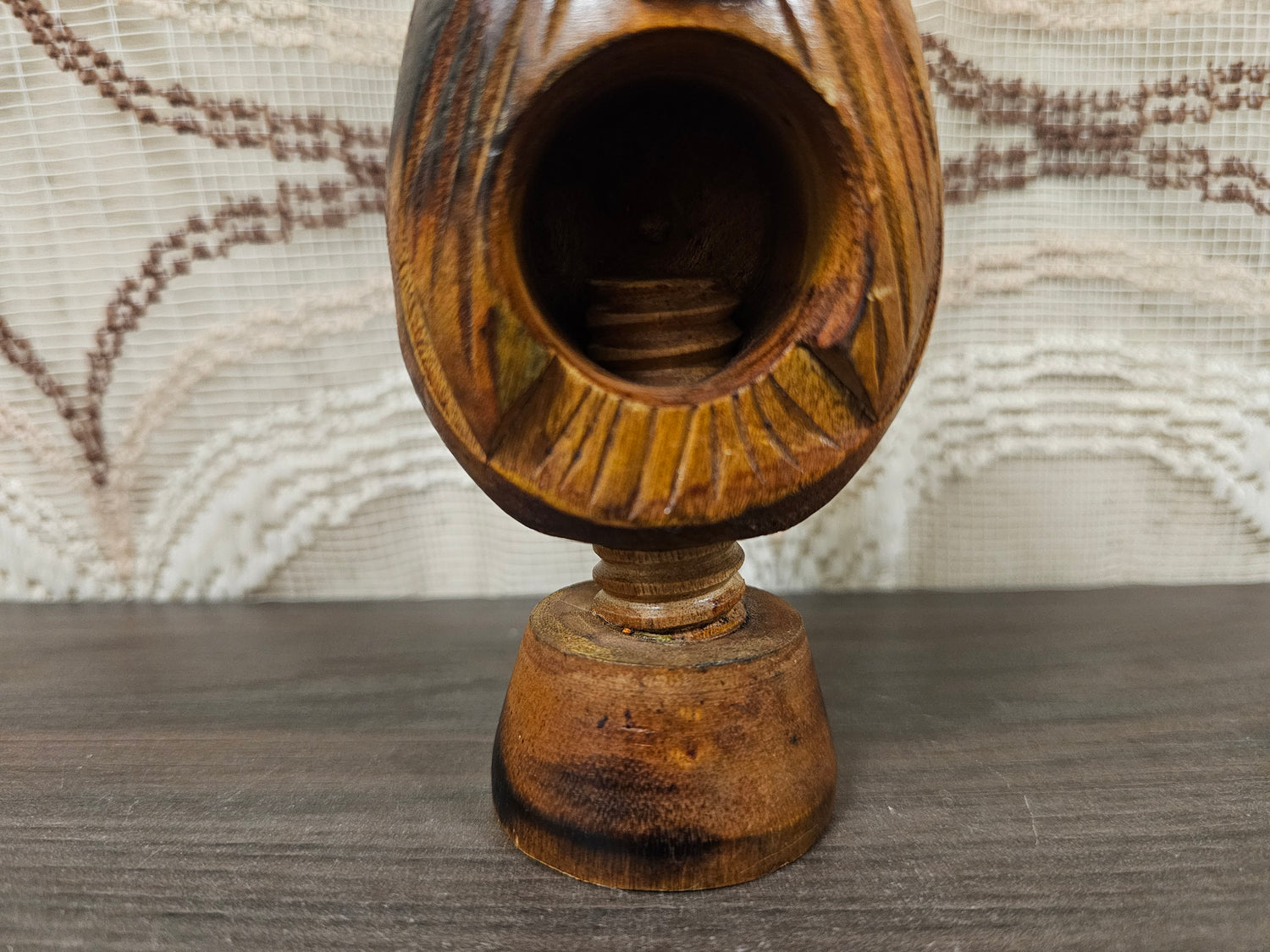 Vintage houten notenkraker mannetje met hoed