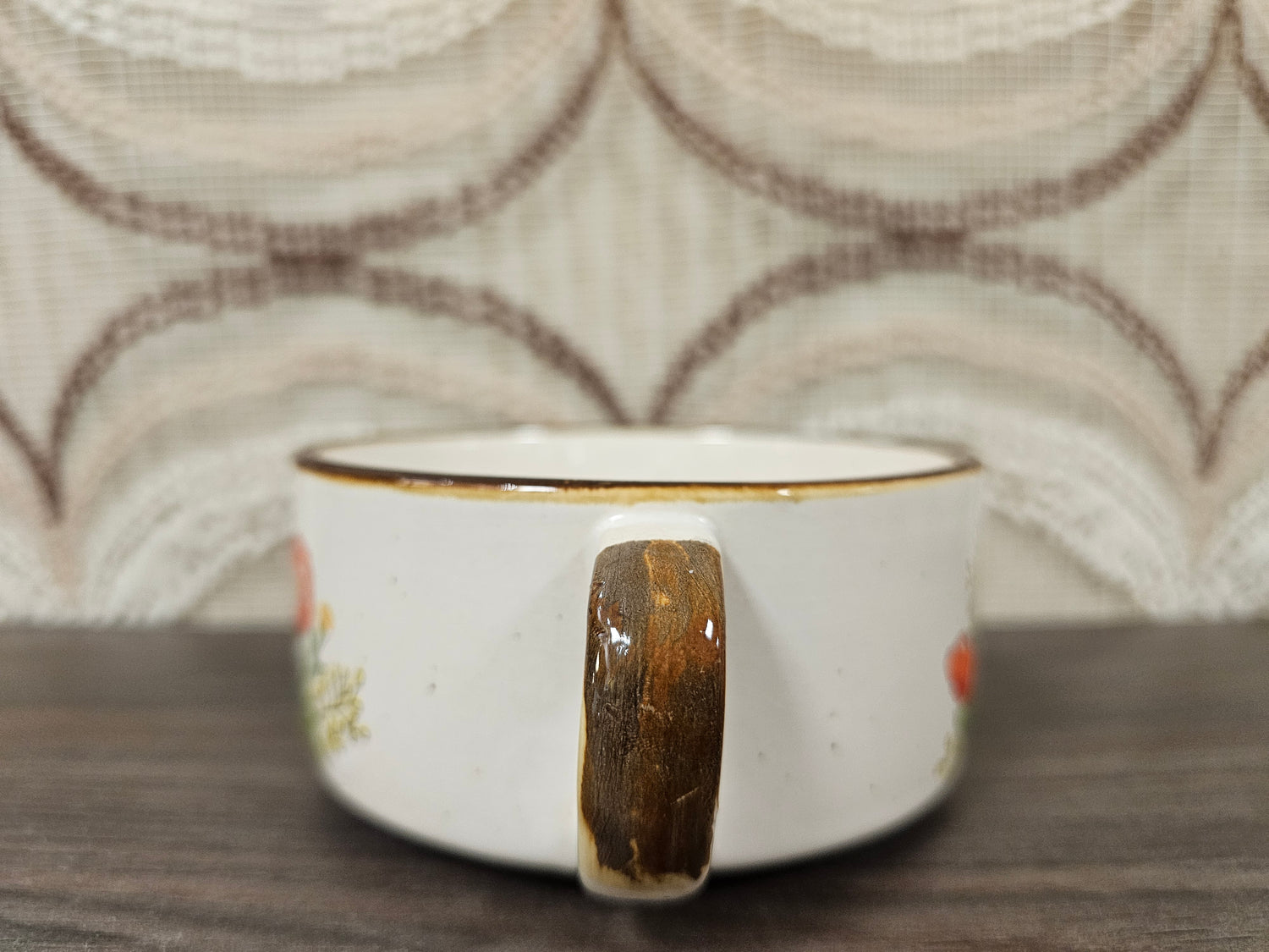 Wildflower soepkom met klaprozen jaren 70 vintage servies