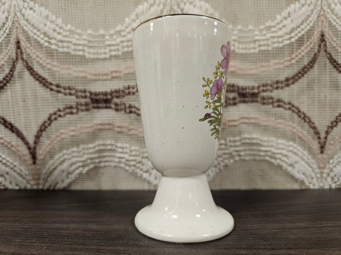 Wildflower vintage beker met oor roze bloemen